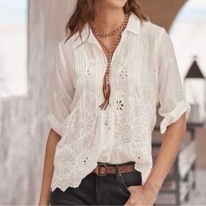 JOHNNY WAS LEMMI BLOUSE MEDIUM